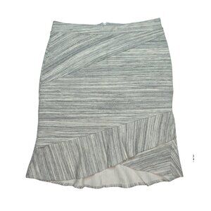 ANTHROPOLOGIE WESTON Heather Gray Mini Faux Wrap Asymmetrical Ruffle Skirt Sz M
